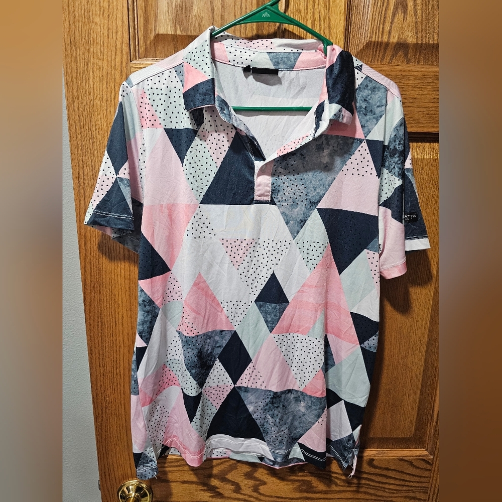 Geometric Patterned Polo Shirt - image 1